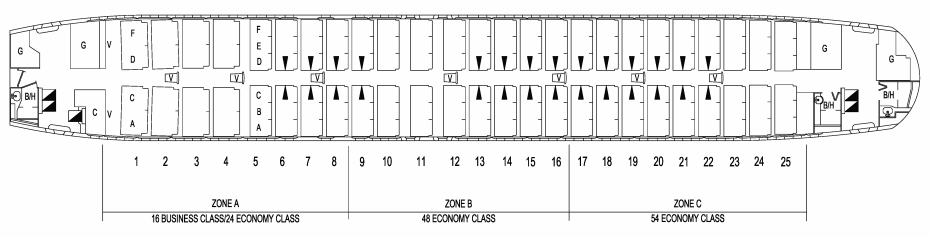 Boeing 737-400 Sitzplan