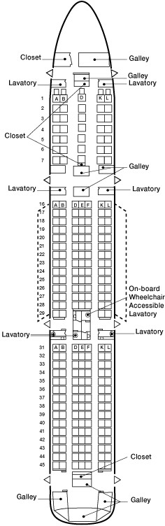 Boeing 767-400 Sitzplan