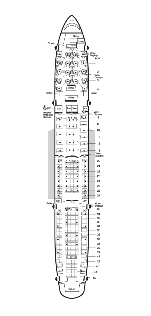 Boeing 777 200 расположение кресел