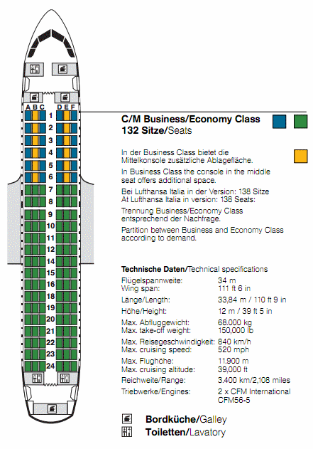 Airbus A319 100 Sitzplan