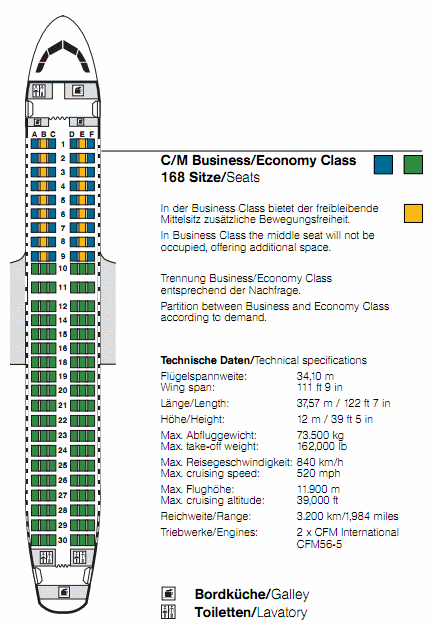 Airbus A320 200 Sitzplan